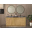 Ensemble de meuble-lavabo autoportant 70,8 po Monterey + double lavabo en acrylique noir renforcé-808327879