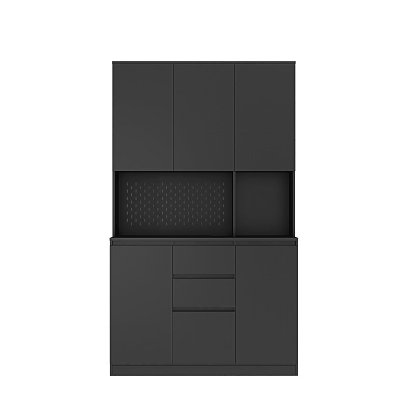 Crédence de rangement Modern Modern, Noir, noir, noir, noir