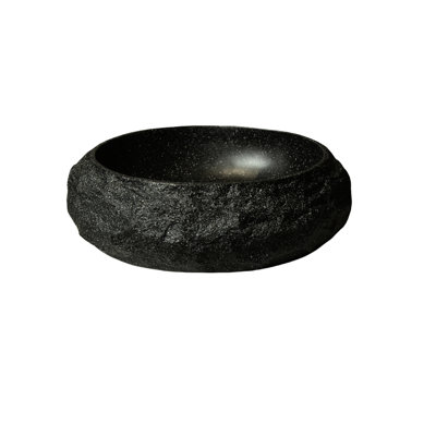 Lavabo de salle de bain ovale irrégulier en résine 18 po avec motif de pierre Artistic