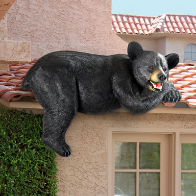 Lemont The Lounger Black Bear Garden Statue