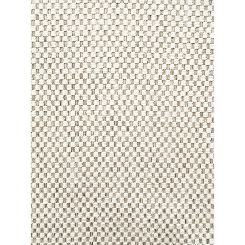 Aqua Blue Shoreline Grid Indoor Outdoor Placemat, Beige