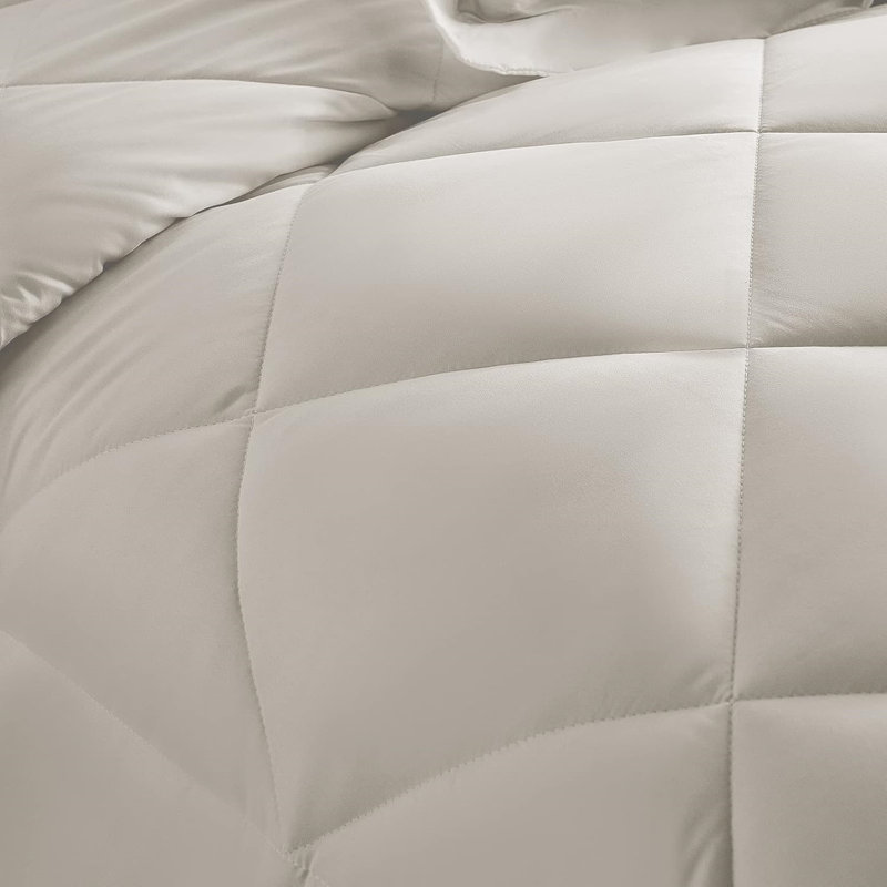 Beige Queen Reversible Microfiber Down Alternative Bed in a Bag Set