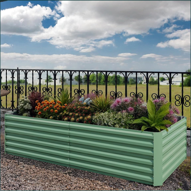 8X4X2 Ft Raised Garden Bed Square Metal (2-Pack) - 0.5Mm Galvanized Steel, Dual Open-Bottom Design - Ergonomic Height For Gardening & Easy Tool-Assembly - Outdoor Planters For Vegetables/Flowers