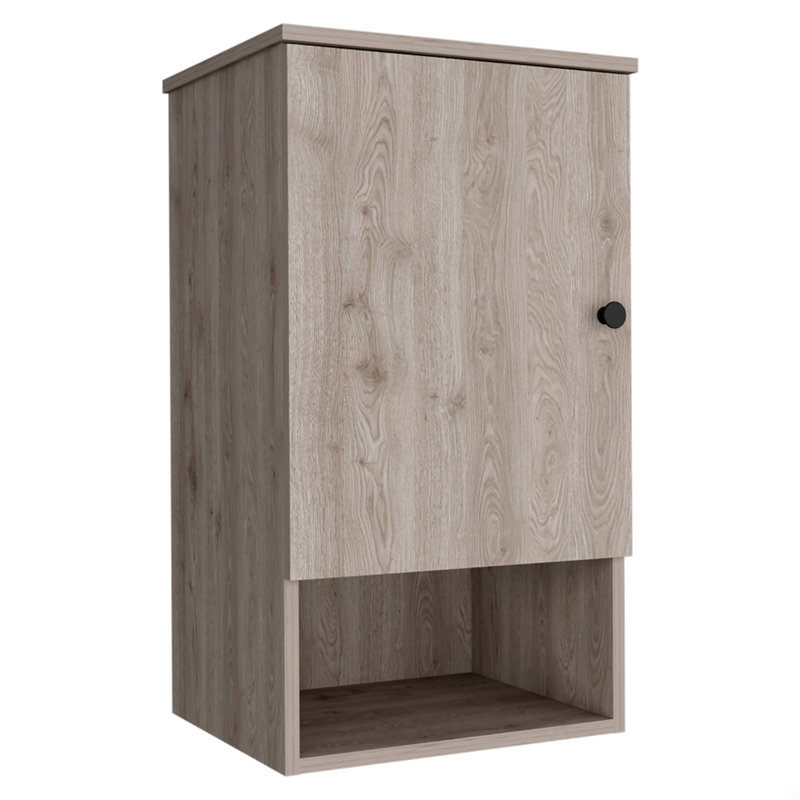Armoire à pharmacie simple H 28 ", une tablette, deux tablettes intérieures, Gris
