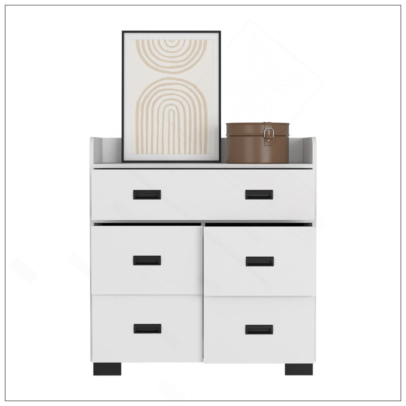 Commode Waporan, chambre à coucher, blanc, Blanc