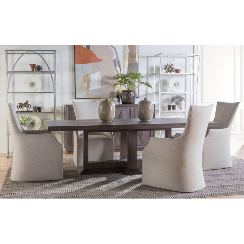 Cohesion Emissary 44"x96" Transitional Mahogany Dining Table in Warm Gray