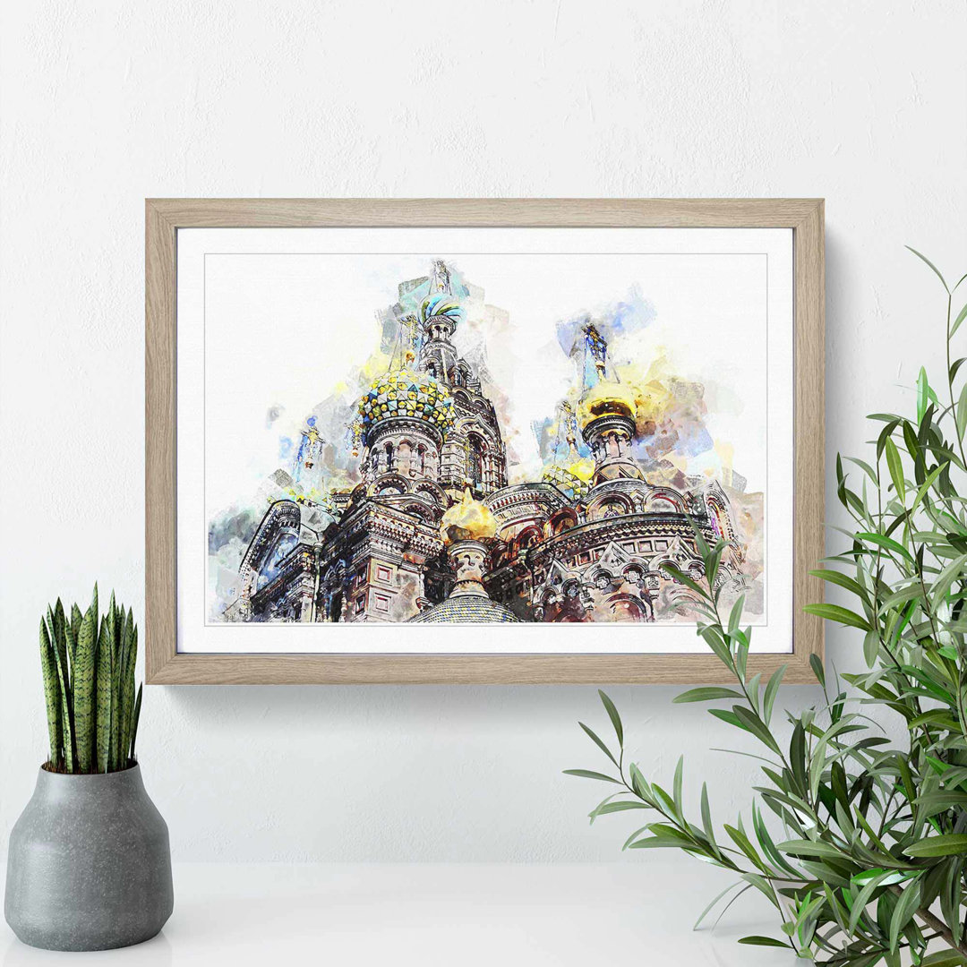 Saint Petersburg Cathedral in Russia in Abstract - Picture Frame Painting Print