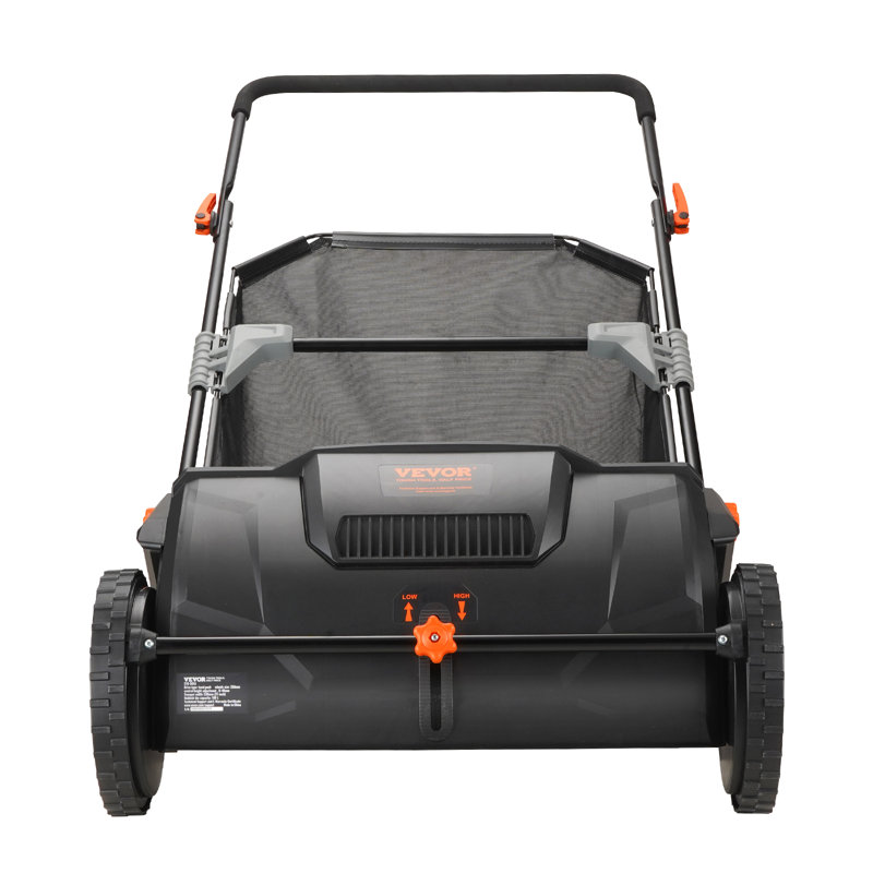 Push Lawn Sweeper, 21inch Leaf & Grass Collector, 3.5 cu. ft. Mesh Collection Hopper Bag, 2 Spinning Brushes