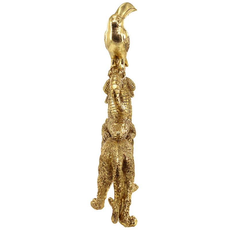 Figurine animal exotique empilée en trio