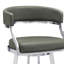 Tabouret de bar rotatif Dehn avec dossier ouvert et repose-pieds en métal et similicuir Dehn-450133325-450133324-437208171