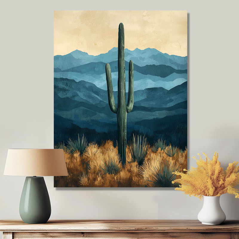 Cactus et montagnes I - Cactus, H 44 po x l 34 po