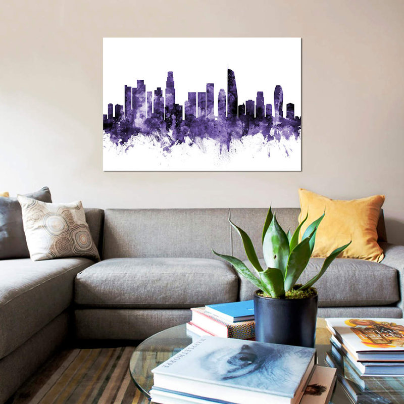 «Los Angeles, California Skyline II» par Michael Tompsett, impression sur toile tendue, 18 po x 26 po x 1,5 po, Toile tendue