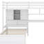  Lit mezzanine simple au-dessus de simple Karanfila avec bureau intégré et escalier, avec compartiments de rangement et tablettes-691808303
