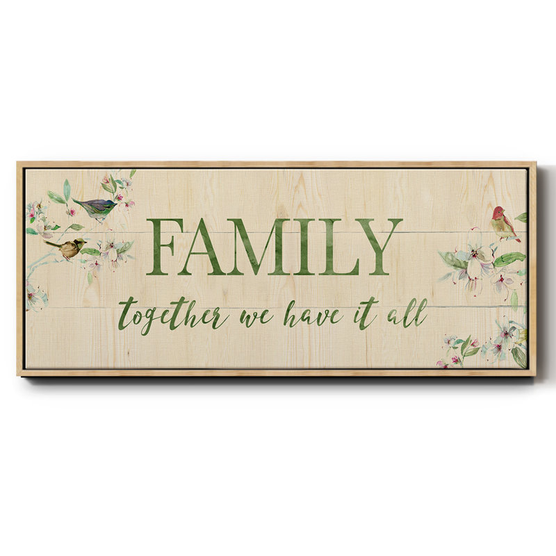 «Family Together» - toile encadrée, H 8 po x l 20 po
