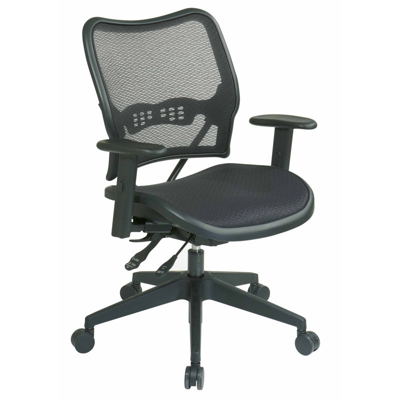 Chaise de travail Pascarella, Inclinaison synchronisée 2-1, Noir, Porte-à-faux