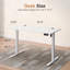 Bureau debout électrique à hauteur réglable de 48 po x 24 po Meilocar avec contrôleur de mémoire, pupitre blanc, pupitre électrique avec plateau de raccordement (plateau blanc et cadre blanc)