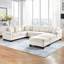 Canapé modulaire Canapé modulaire rembourré en chenille de 111,8 po avec repose-pieds de rangement mobile pour le salon, blanc-520487752