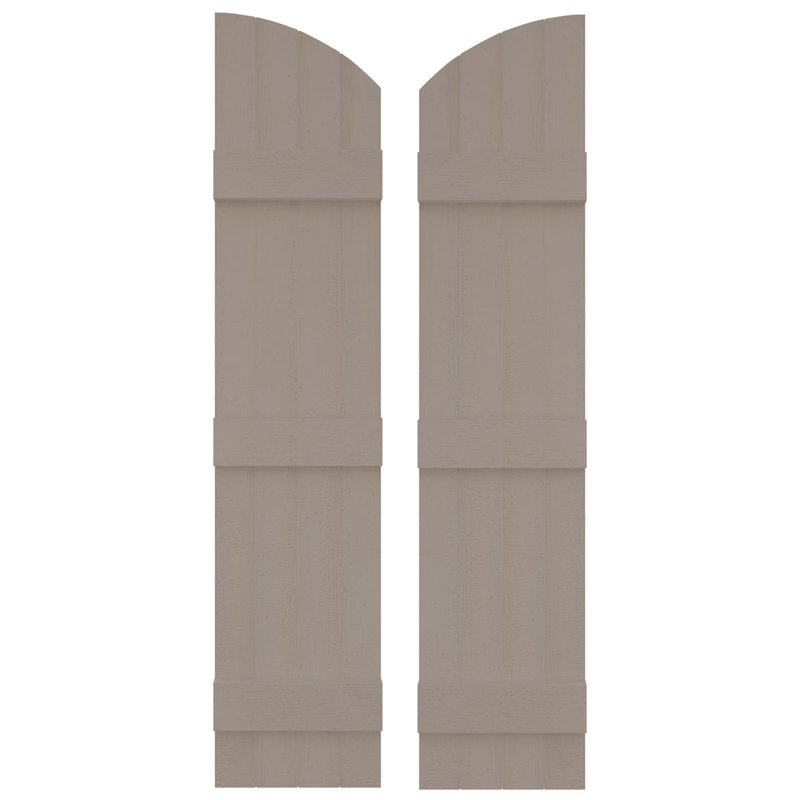 Builders Edge, paire de volets standard à quatre planches jointes avec arche, planche-n-lattes, 89 po, Argile