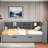 Wooden Daybed With Twin Size Trundle, Storage Shelf And Usb Charging Ports-365839588-365839591