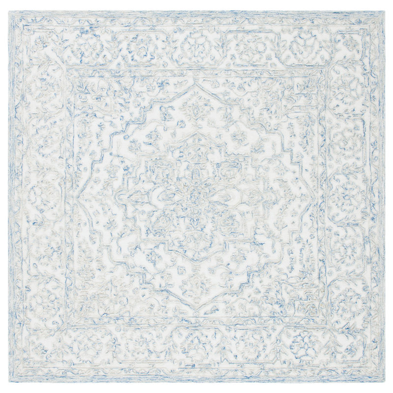 Conard Hand Tufted Indian Wool And Cotton With Latex Oriental Rug, Square 6'