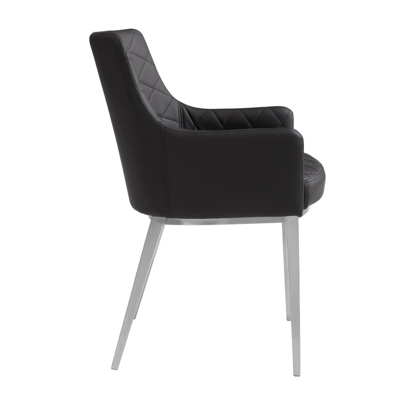 Ikon Armchair, Black Faux Leather