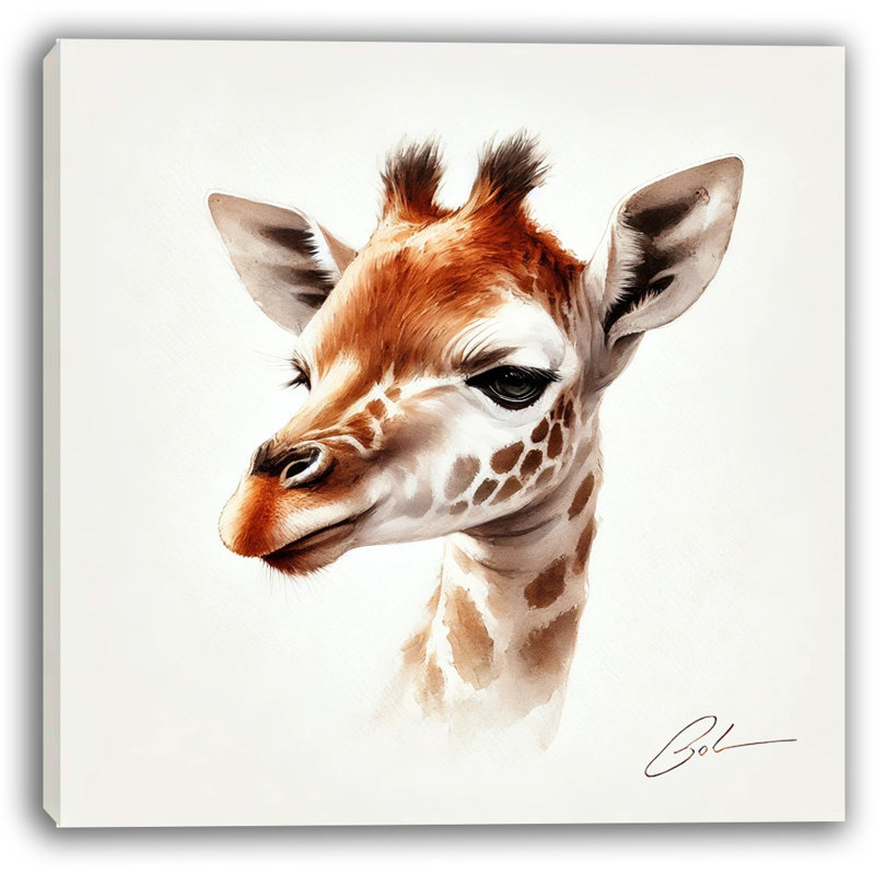 «Graceful Baby Giraffe», art mural sur toile, H 20 po x l 30 po