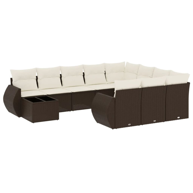 Ensemble de canapé de jardin Vidaxl brun et blanc crème