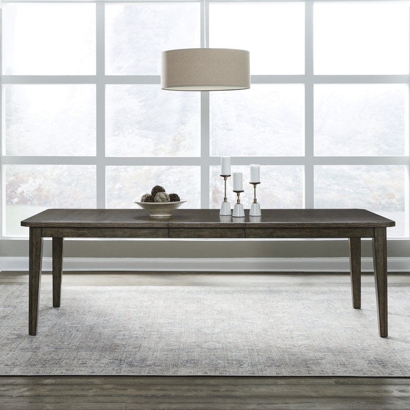 Gertraute Rectangular Leg Table w/ 20 Inch Removable Leaf