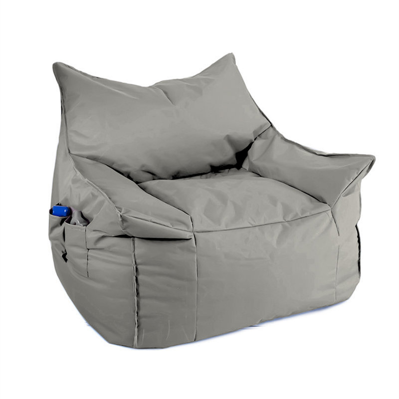Premium Garden Bean Bag Chair, Dark Grey | 100% Waterproof Polyester, Original Bead Styrofoam Filling | Dimensions: 31.5 x 35.4 x 15.7 inches | Double Zipper System for Easy Care | Comfortable Backrest, Perfect for Outdoor Relaxation