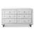 Keldon 6-Drawer Upholstered White Dresser with Steel Legs, 31.25" H X 52.50" W X 17.96" D-771977005