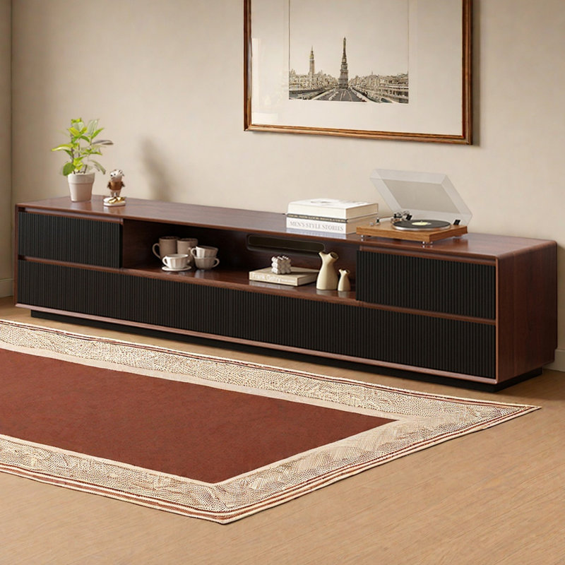 Meuble télé Modern, Brun, H 19,68 po x L 86,61 po x l 15,75 po