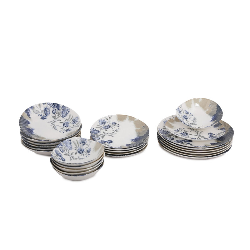 Torell 24 Piece Porcelain China Dinnerware Set - Service for 6