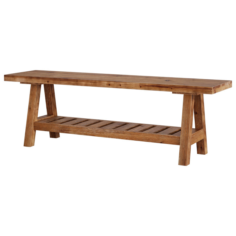 Banc de salle à manger en bois massif 55,12 po