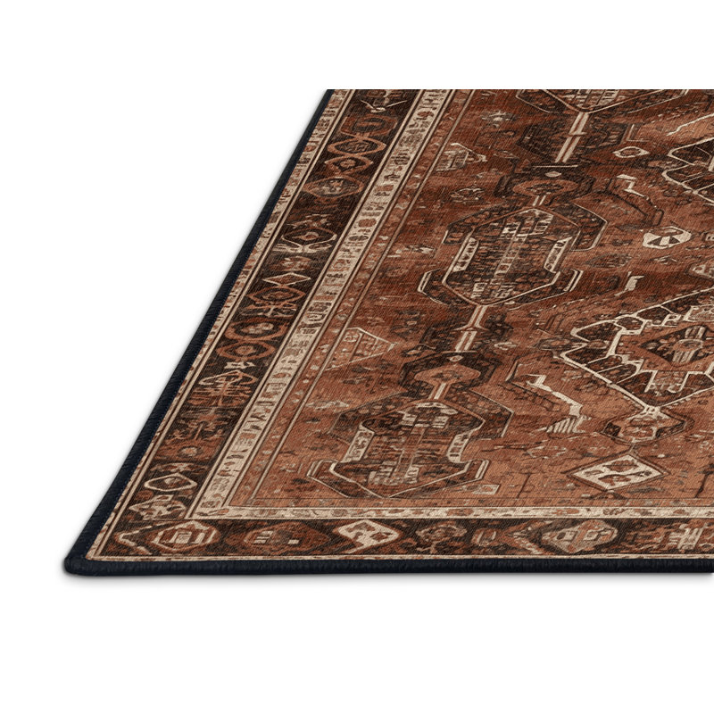 Tapis brun lavable à la machine, Rectangulaire 7 pi x 10 pi