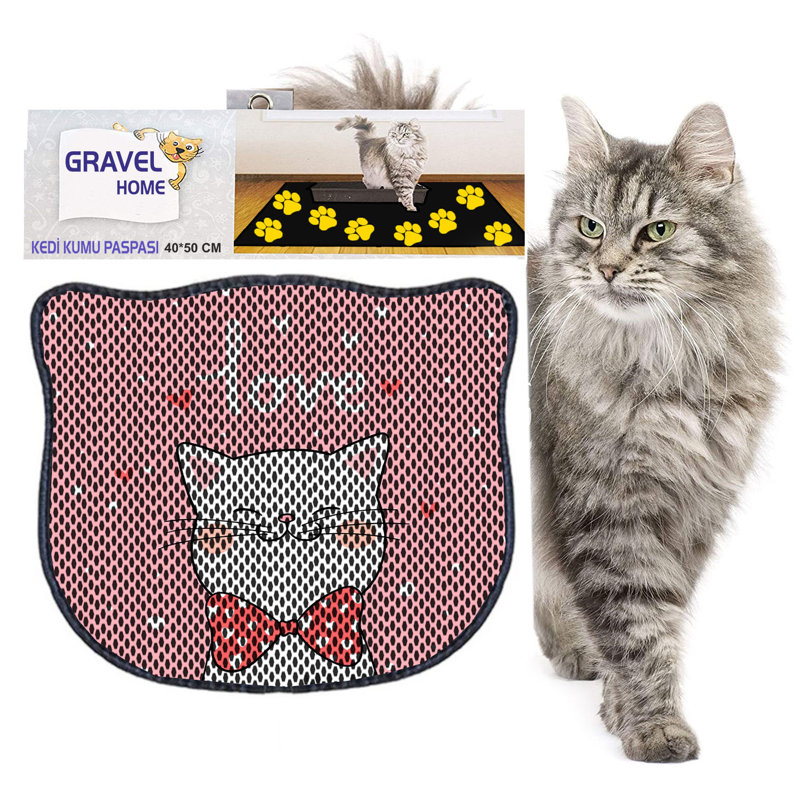 Tapis de litière durable pour chat, 15,7 po x 19,7 po | 50% PVC / 50% polyester, lavable à la machine et passer l'aspirateur | Parfait pour un nettoyage facile, conception antidérapante pour garder votre maison propre et fraîche, idéal pour les propriétaires d'animaux de compagnie
