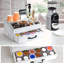 Organisateur de bar à café en bois avec tiroir, rangement de comptoir rustique pour dosettes de café, thé, sucre et accessoires, cuisine de ferme et décor de bureau