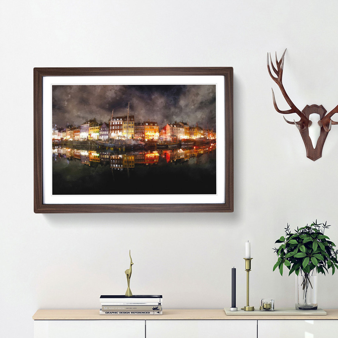 Nyhavn Canal in Denmark - Picture Frame Graphic Art Print