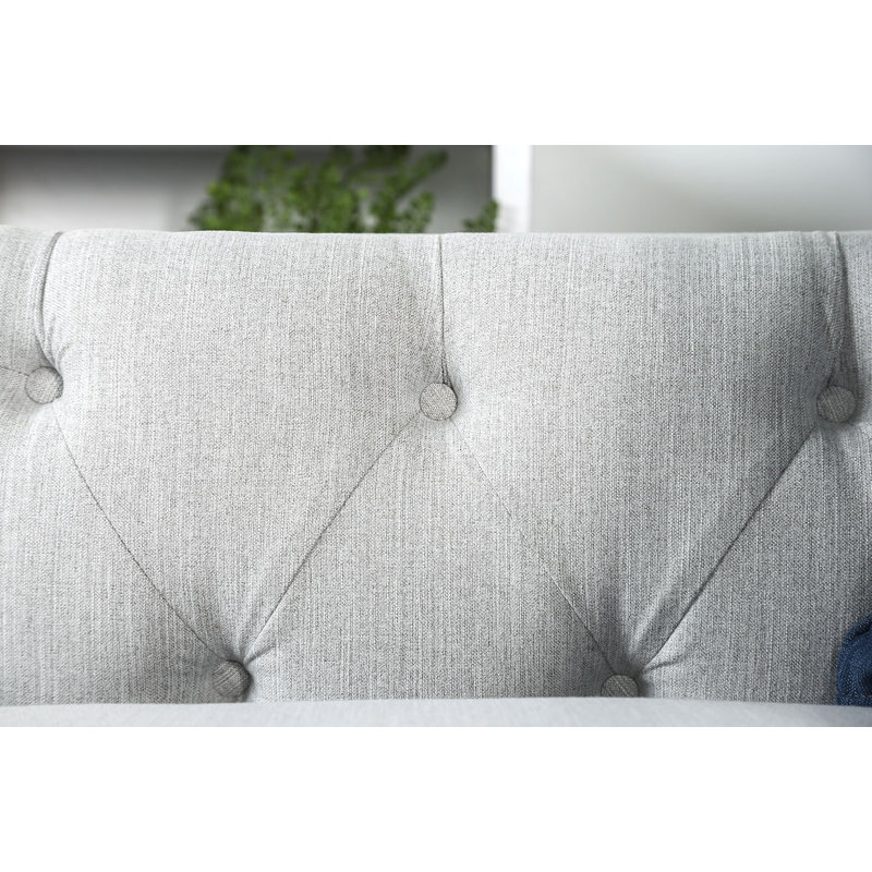 119" W Transitional Sectional, Light Gray/Blue