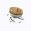 Chaise berçante en cuir fleur marocaine, luxueuse et confortable avec base en aluminium durable