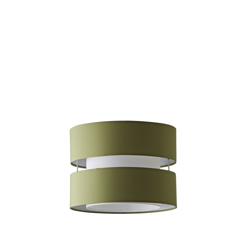 Blended Fabric Drum Pendant Shade, Green, 19cm H x 26cm W x 26cm D