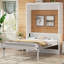 Lit escamotable double avec 2 tiroirs, beige