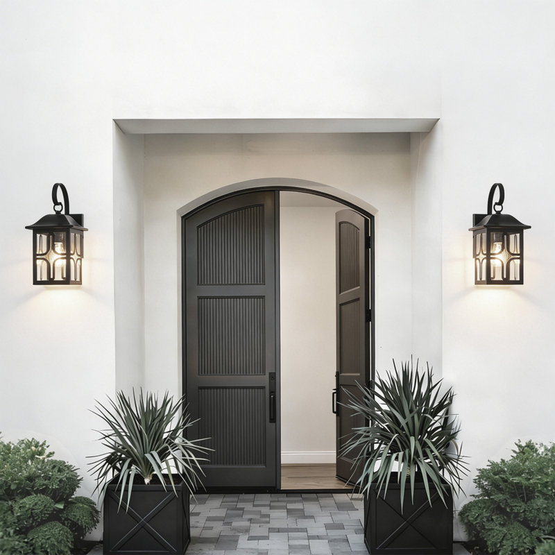 Lanterne murale d'extérieur 1 lumière noir mat