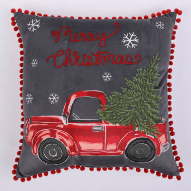 Mike&Co. New York Christmas Truck Decorative Throw Pillow Set of 4 - White - 18 x 18 in