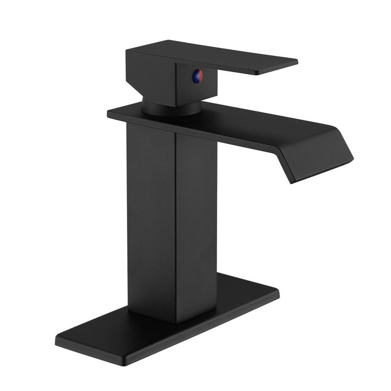 Robinet de salle de bain à un trou, Noir mat