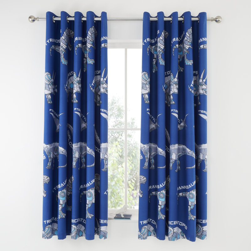 Dinobot Eyelet Blackout Sliding Panel Curtains