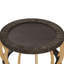 Table basse ronde ronde en bois massif de 35,43 po avec pieds courbés et table d'appoint Boho pour la salle à manger, la cuisine et le salon, brun noir-1469725519