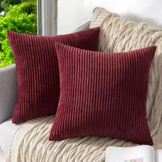 Aiobha Indoor / Outdoor Red Square Throw Cushion Cover