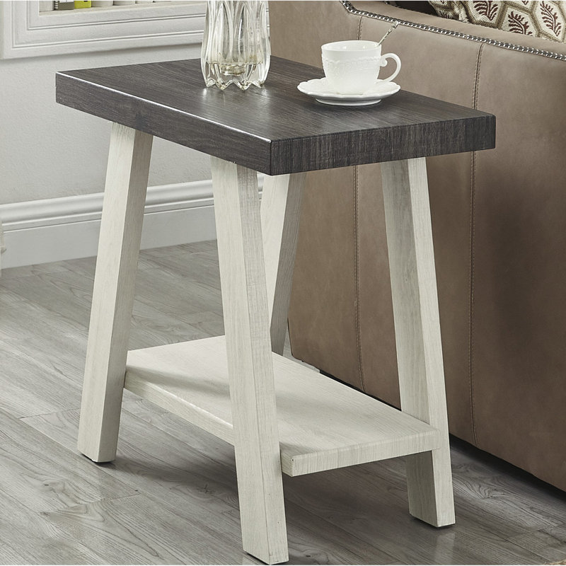 Table d'appoint Athens, Gris anthracite, Beige, L 23,5 po x P 14 po x H 22 po