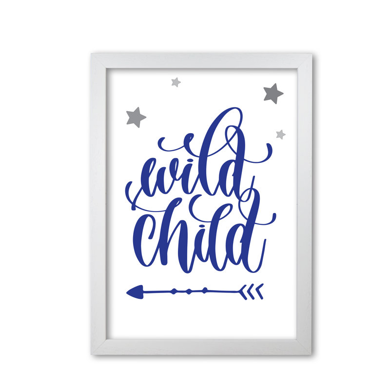 Wild Child - Print, White Grain Frame, 42 cm H x 30 cm W x 5 cm D