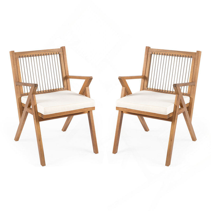 Chaise de salle à manger avec coussin (ensemble de 2)